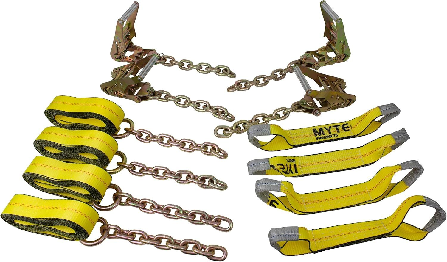 8 Point Roll Back Vehicle Tie Down Kit,Chain Extension on Both Ends,Load 3333 LB
