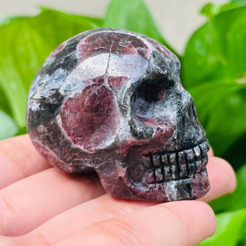 2" Natural Garnet Skull Hand carved Quartz Skull Crystal Reiki Healing 1pc