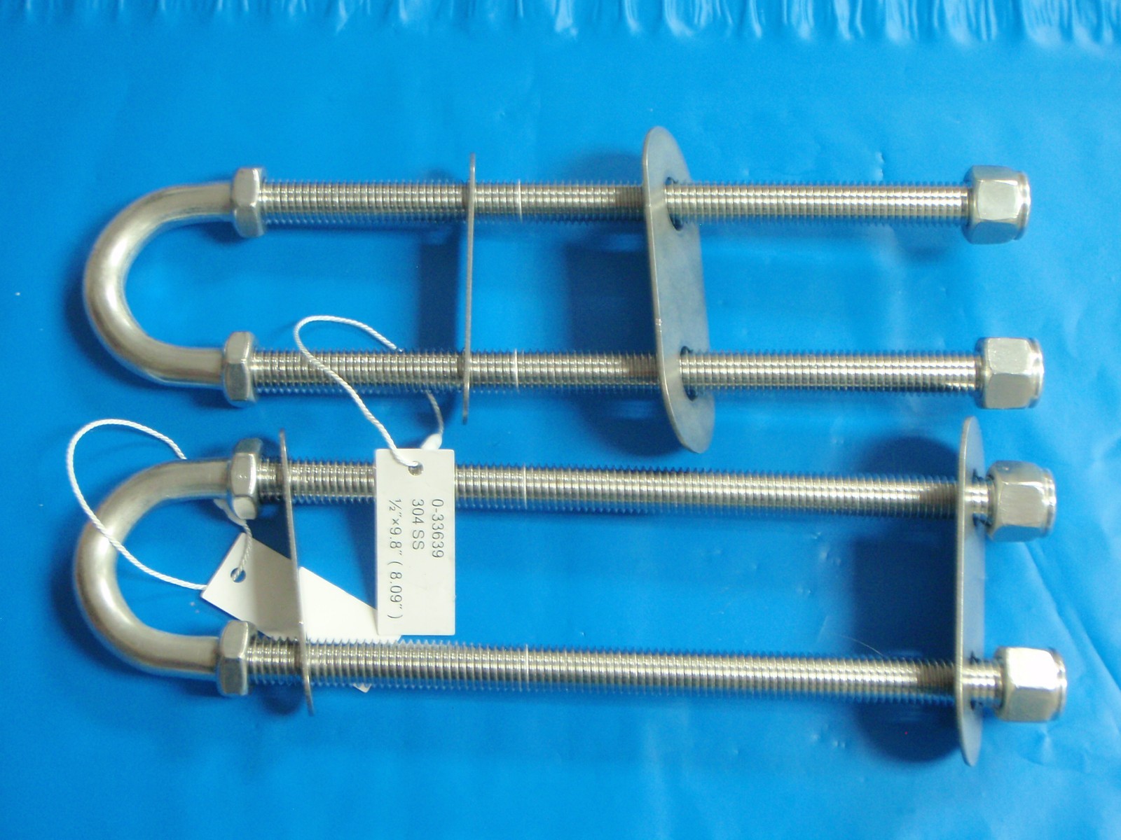 bow eye 1/2" x 9.8 inch long 304 stainless steel 33639 8.09" thread stern pair