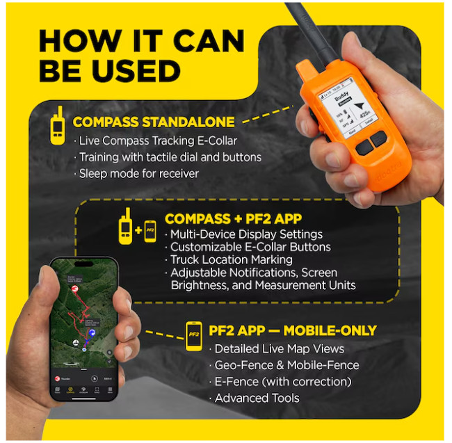 Dogtra Pathfinder2 Mini Compass - Handheld GPS Dog Tracking and Training System