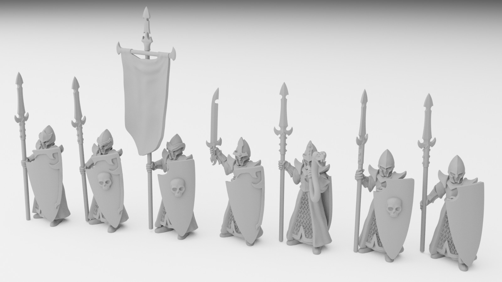 x10 Dark Elf Infantry kit - Illhadiel Miniatures 28mm