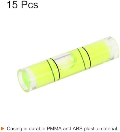 15pcs Small Cylindrical Bubble Level Vials 8x35mm PMMA Mini Horizontal Bubble Sp