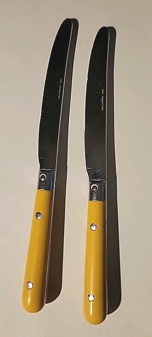 Vintage Washington Forge Knives 2 Yellow Marigold 70’s MCM Korea Replacement