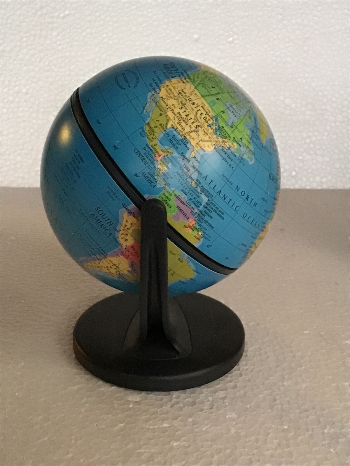 Replogle Mini Globe Desk Size 6 x 4 Inch 2001 Dual Direction Spin