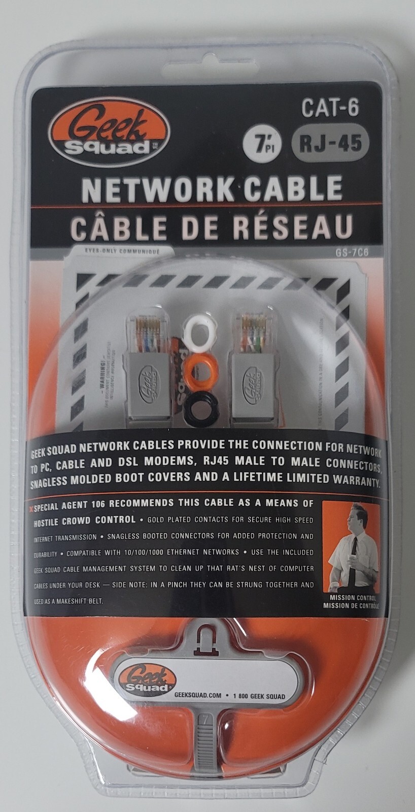 Geek Squad Network Cable RJ-45 Cat-6 GS-7C6 7' New Factory Sealed Ethernet