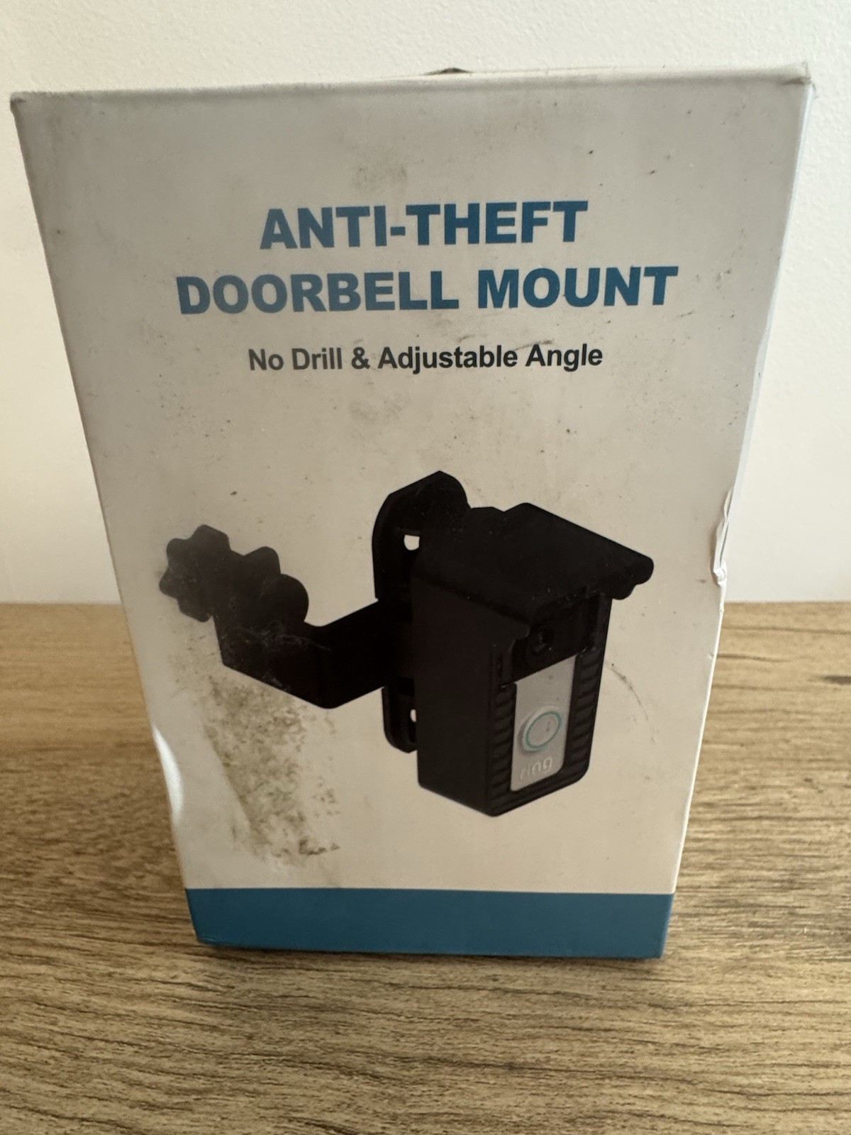 Anti-Theft No Drill Adjustable Angle Doorbell Mount for Ring, Black