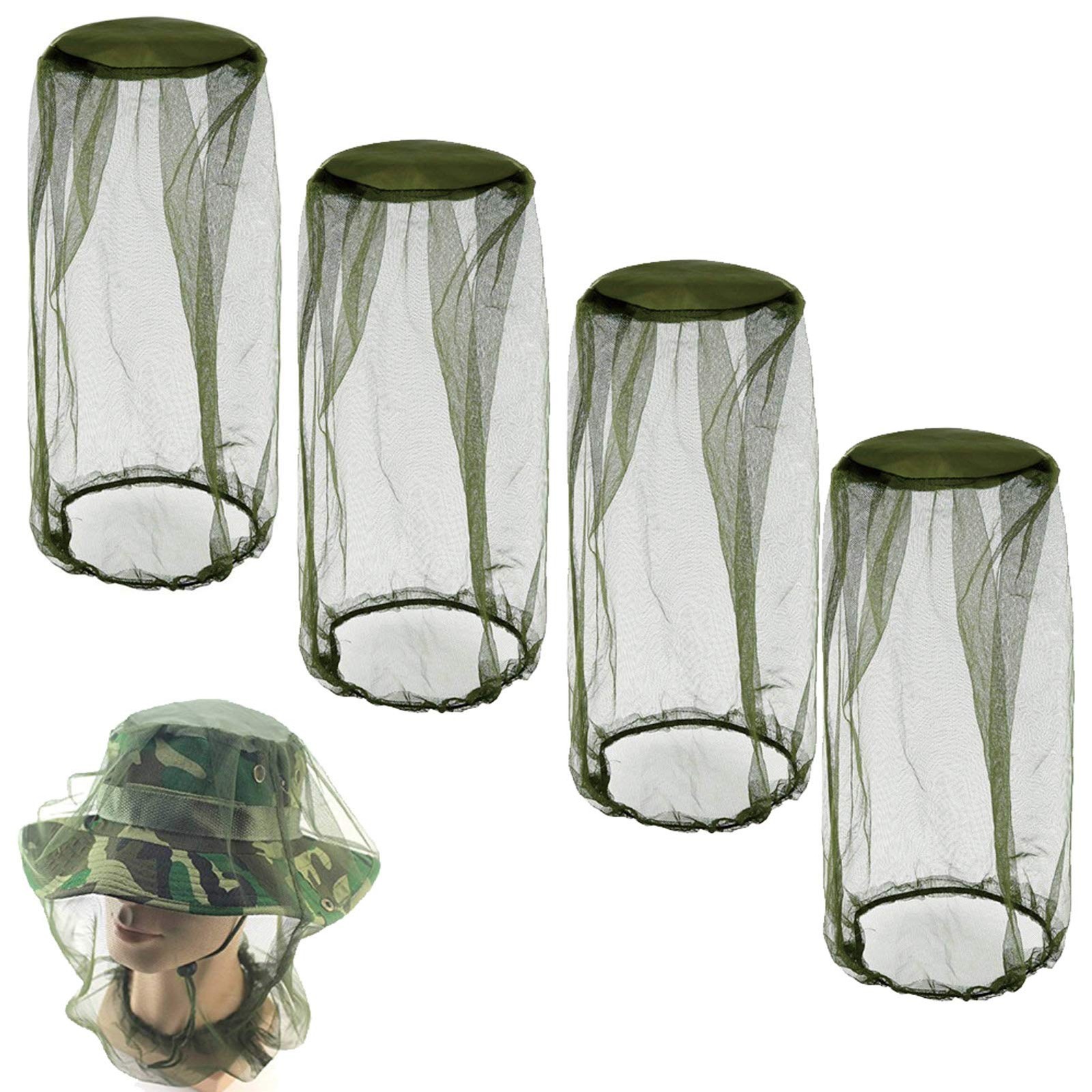 4 Pack Head Net Face Netting Neck Cover Protecting Netting for Outdoor Hiking...