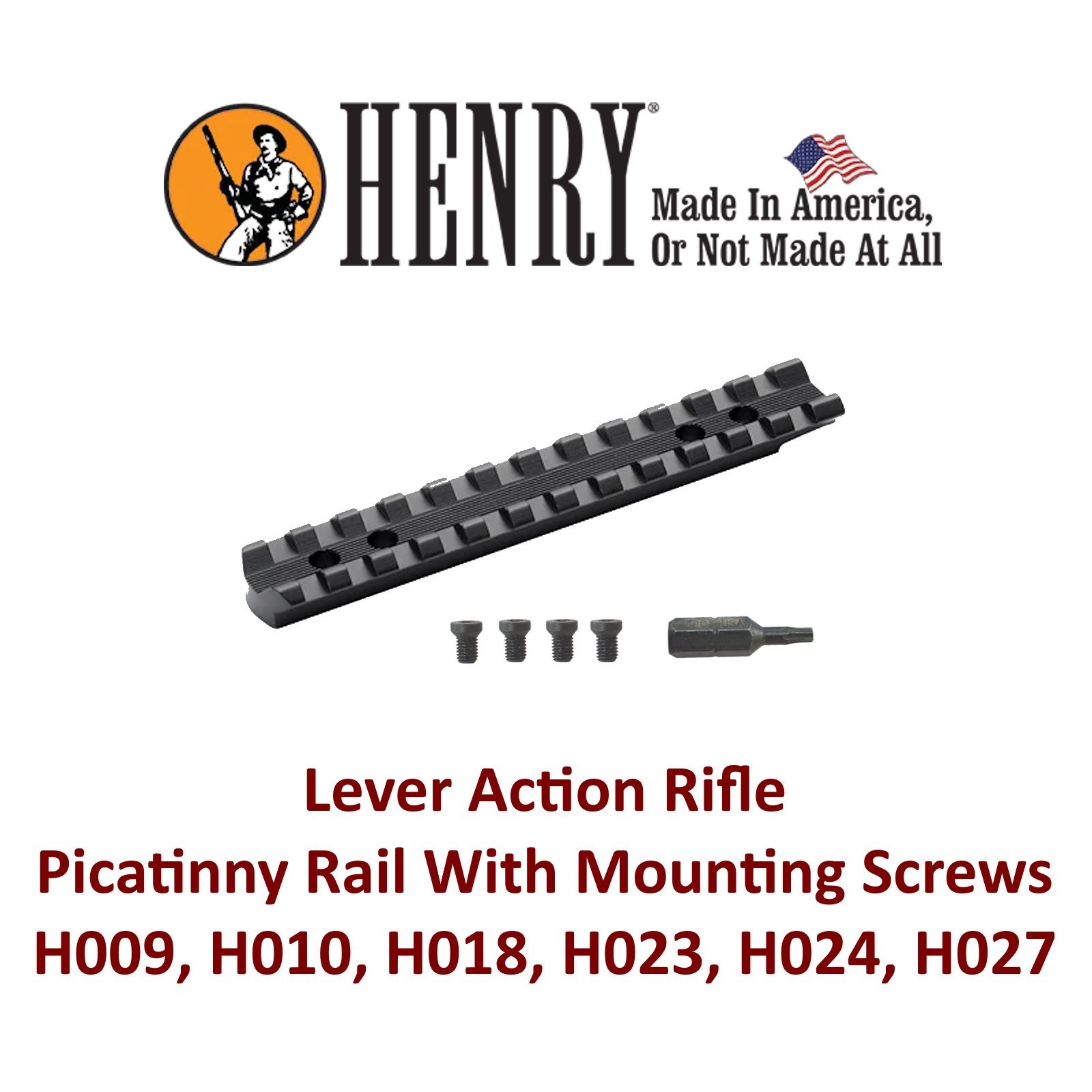 GENUINE NEW Henry Picatinny Rail & Screws H009, H010, H018, H023, H024, H027
