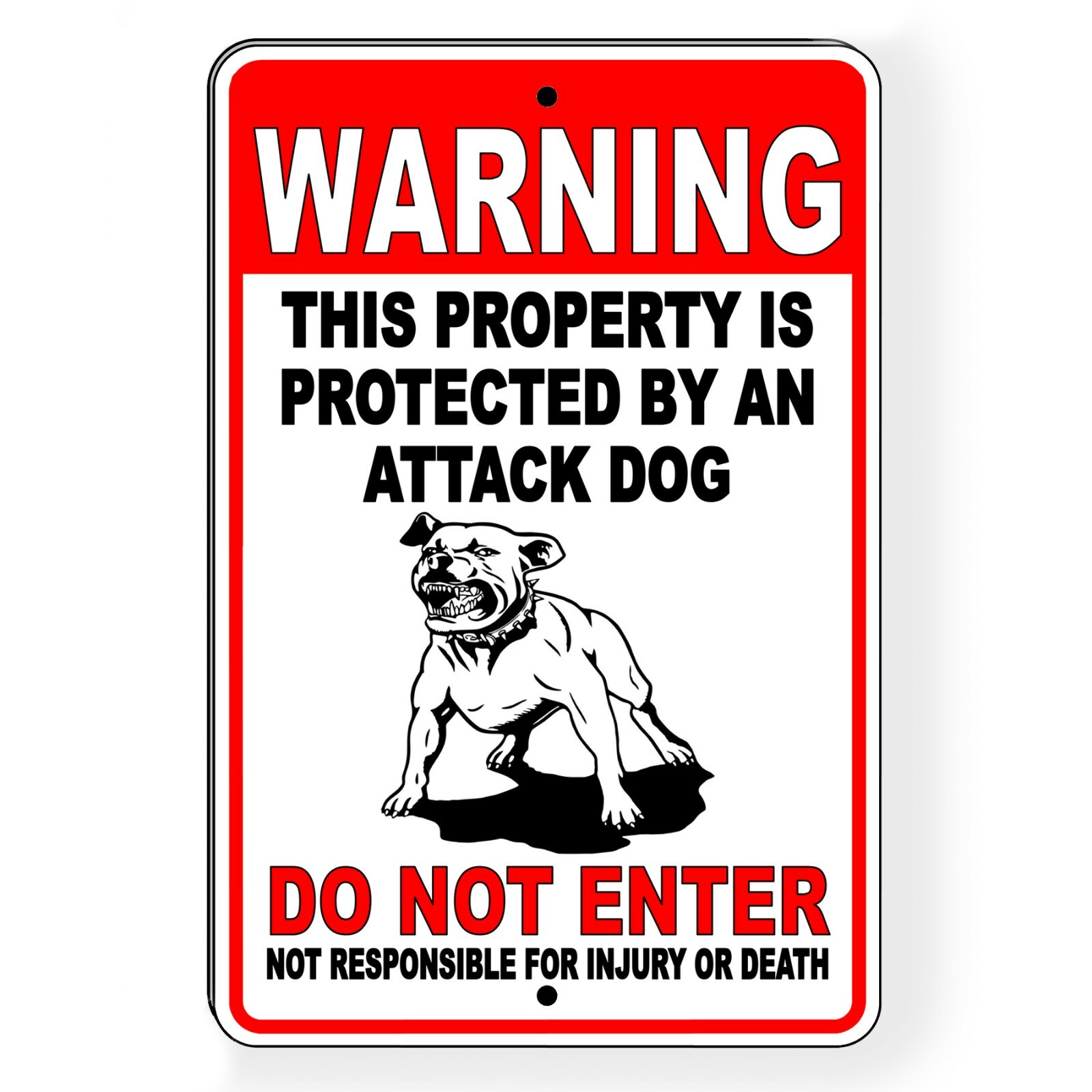 Beware Of Dog Will Bite Security Attack Guard Warning Trespassing Sign Or Decal