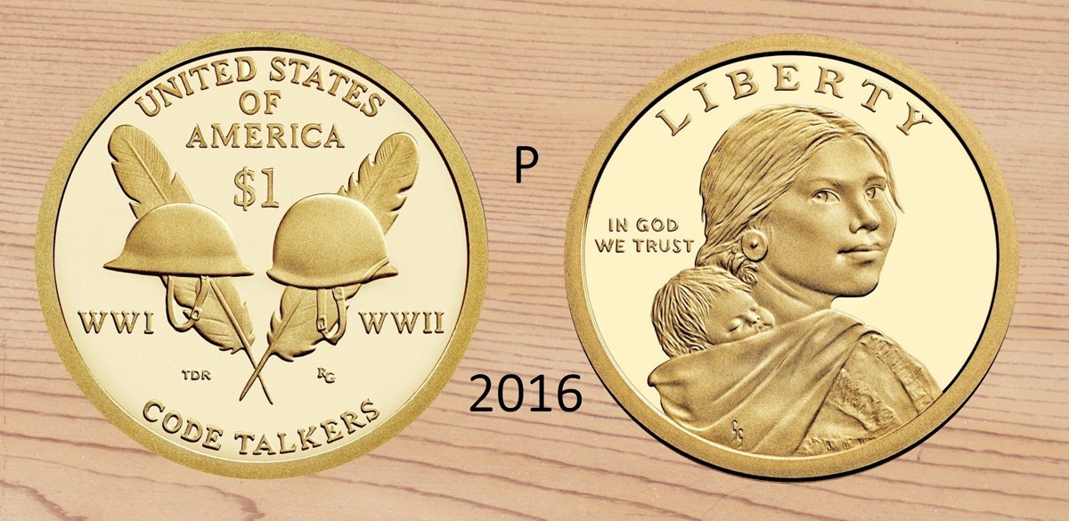 2016 P Native American / Sacagawea Golden Dollar  1-Coin
