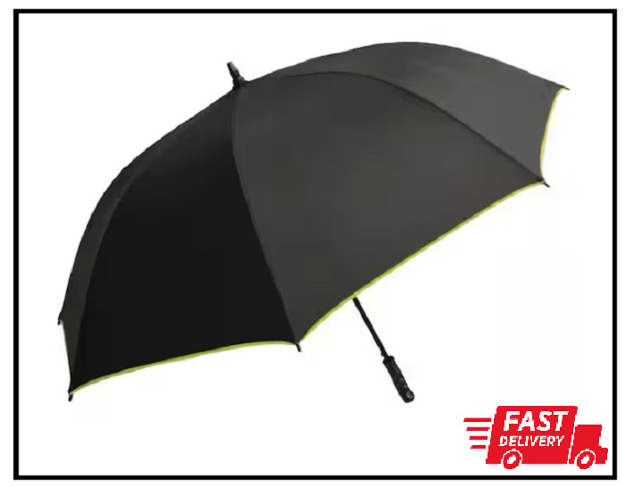 Black with Green Large Auto-Open Trim Umbrella