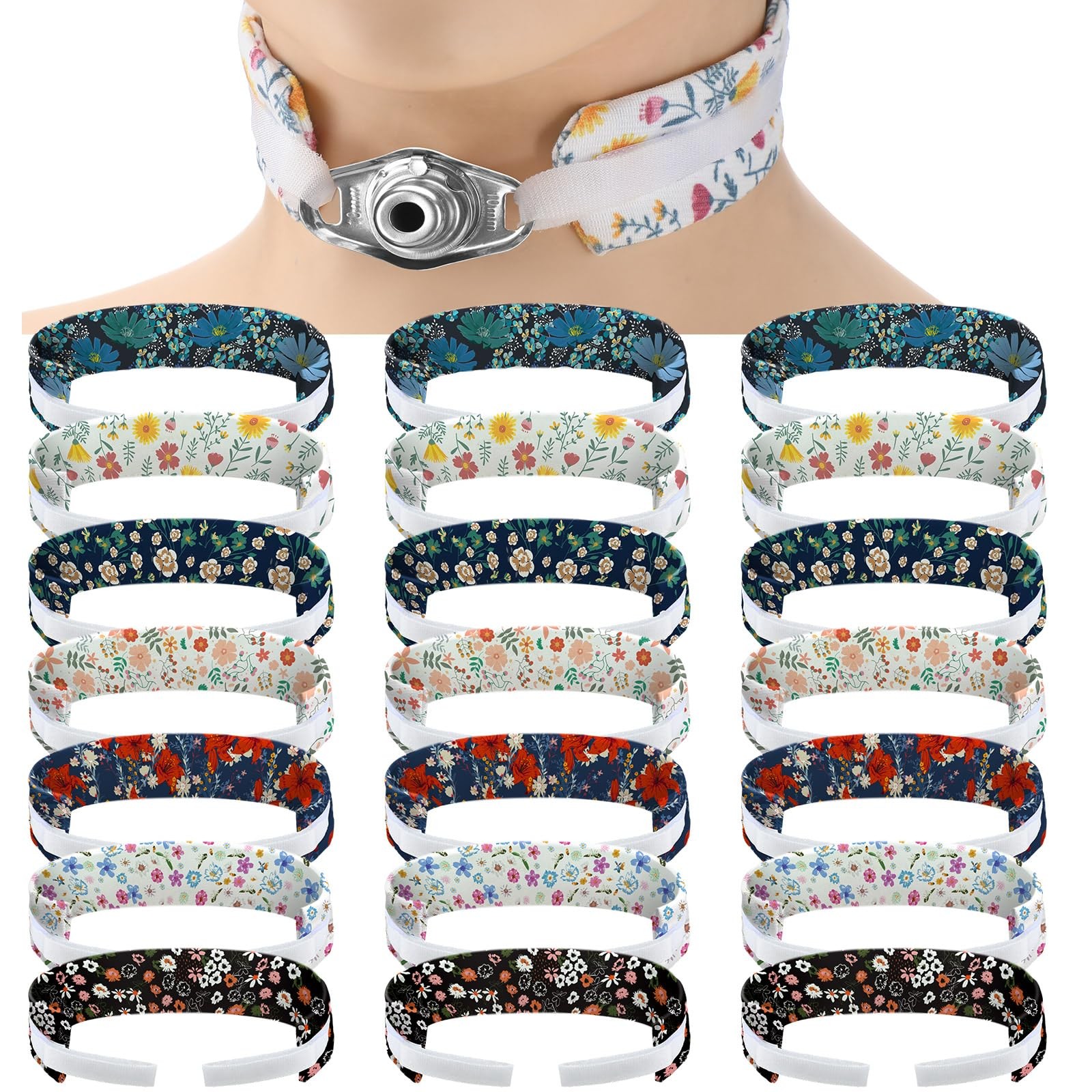 Geiserailie 21 Pcs Tracheostomy Tube Holder Adjustable Multicolor