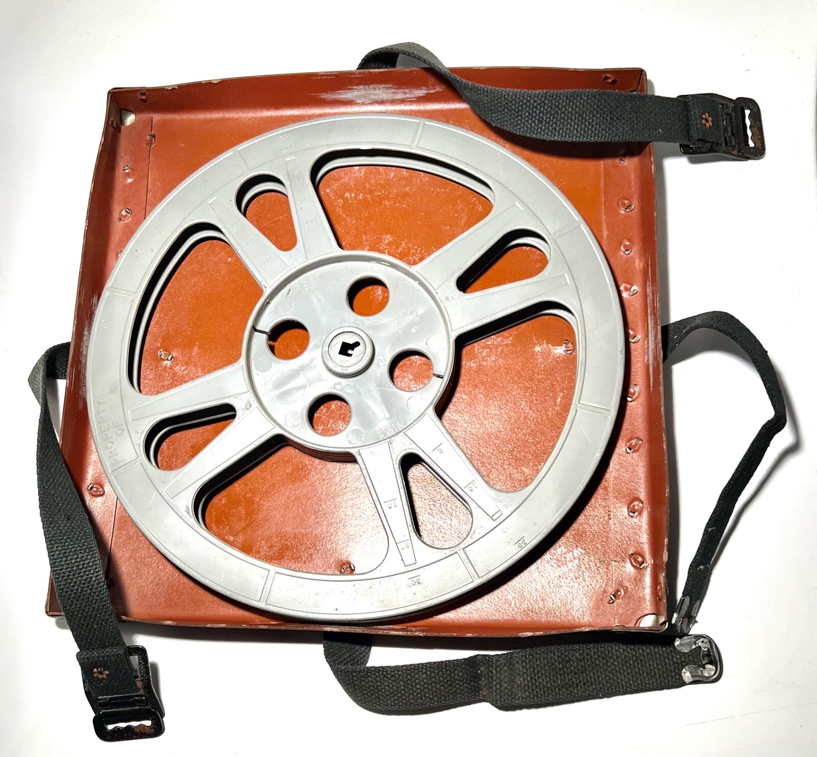 Vintage Brown Fibre Case & Reel - Collectible Movie Wall Art, 13-1/2” x 13-1/2"