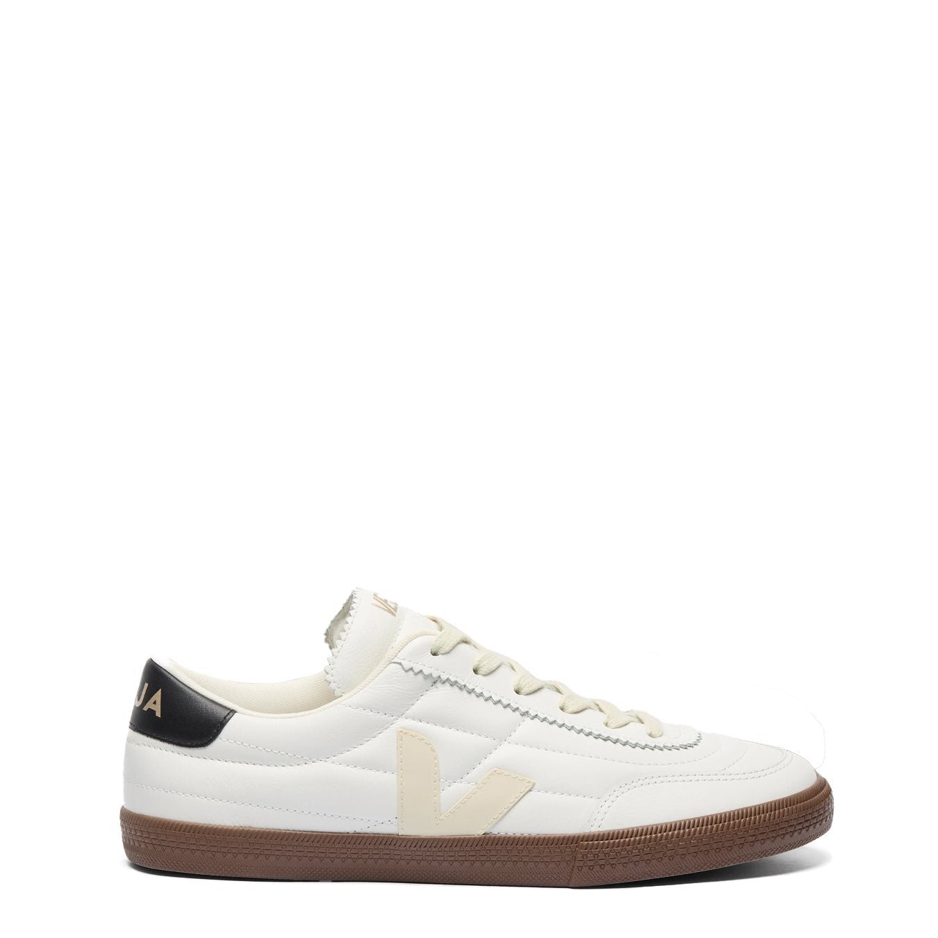 Veja Womens Panenka Leather White Black Bark