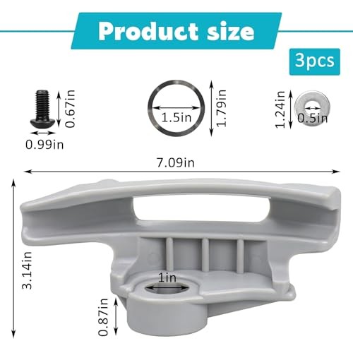 3 Pack Grey Low Profile Nylon Mount/Demount Head Kit Replacement for Coats