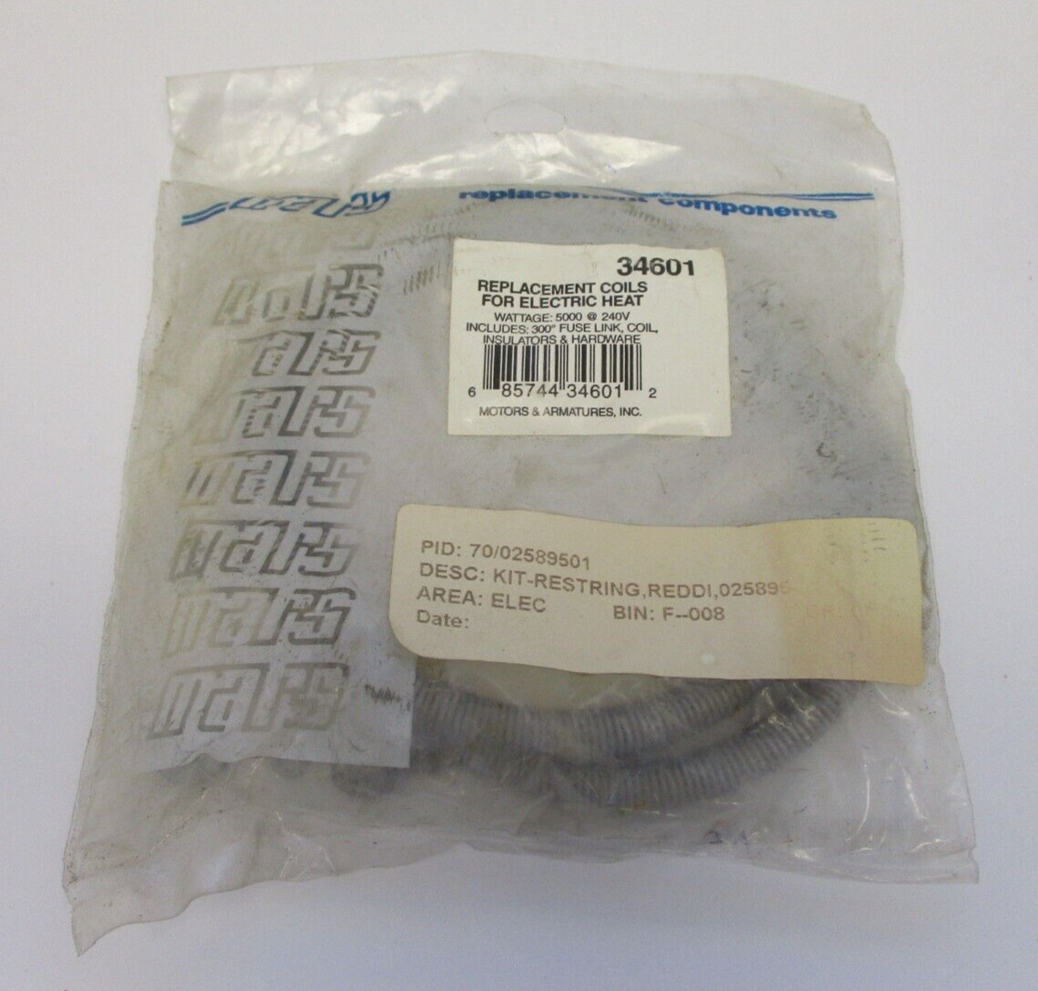 MARS REPLACEMENT COILS FOR ELECTRIC HEAT KIT P/N: 34601, wattage: 5000 @ 240VOLT