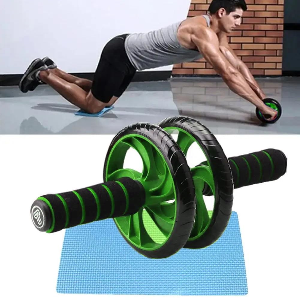 Abdominal Roller Wheels Ab Trainer with Knee Pad Core Workout Exercise Muscle...