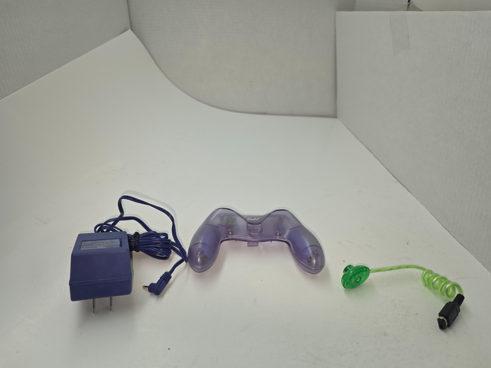 WORM LIGHT + Clear Purple Rechargeable Battery Handle + AC for GAMEBOY Color