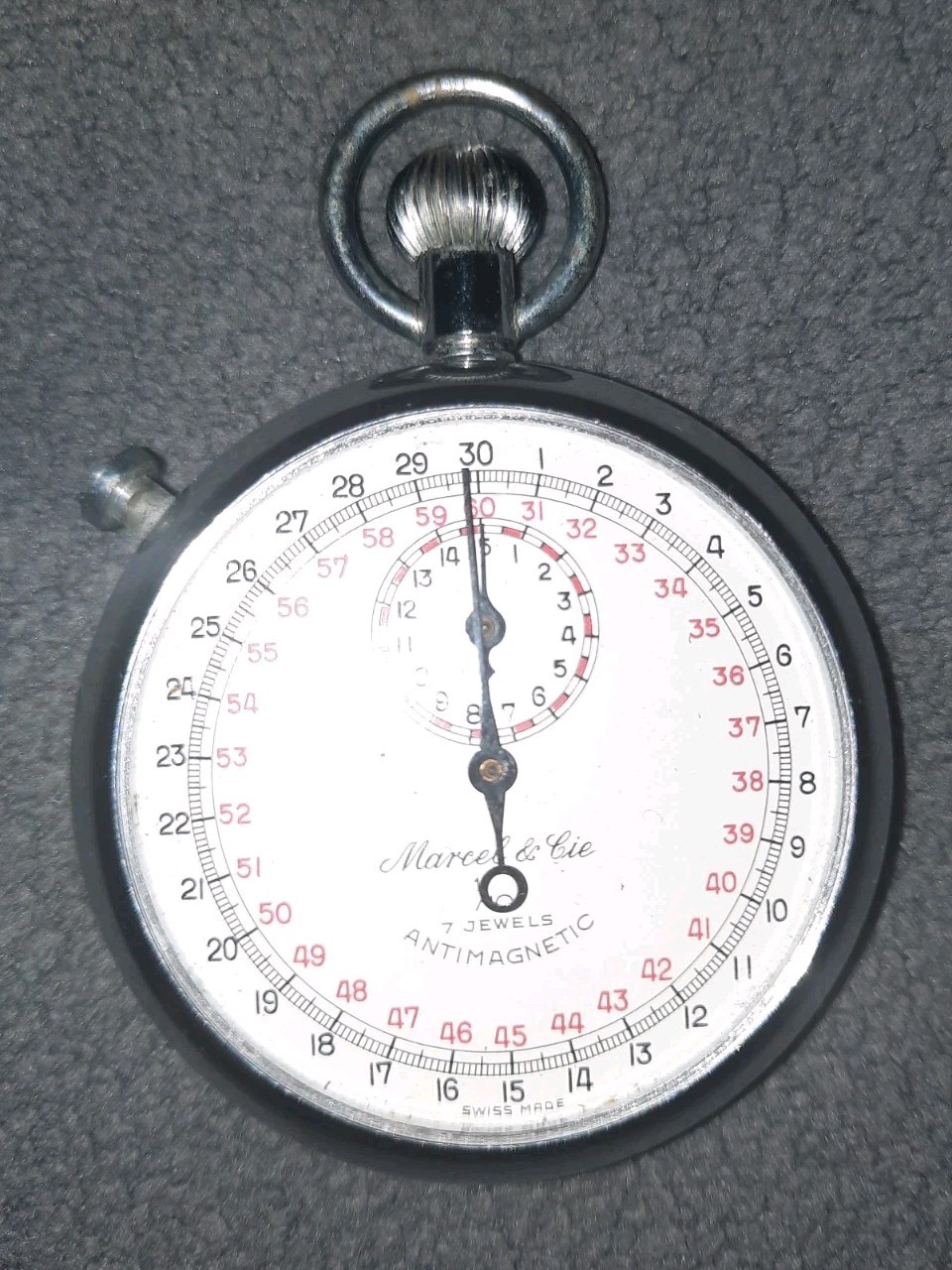 Marcel & Cie 1/10Stopwatch 7 Jewels Swiss Made Mechanical Wind PARTS/REPAIR