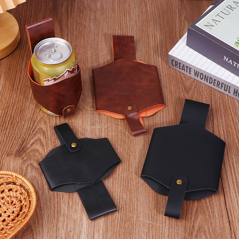 PU Leather Beer Bottle Waist Holster Portable Beer Belt Bag Bottles Can Holder
