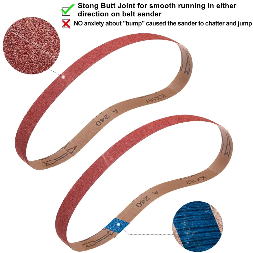 54PCS 1x30 in Sanding Belt Cloth Belts Sander 60 80 120 150 180 240 320 400 Grit