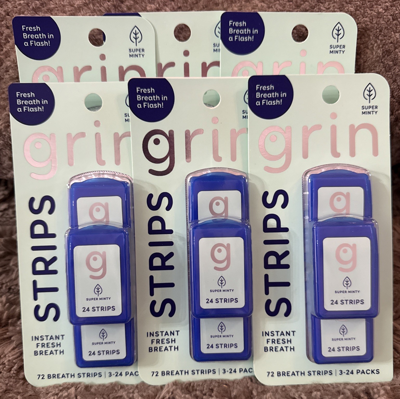 6PK Grin Strips Instant Fresh Breath- 432 Strips Total Exp 10/2027