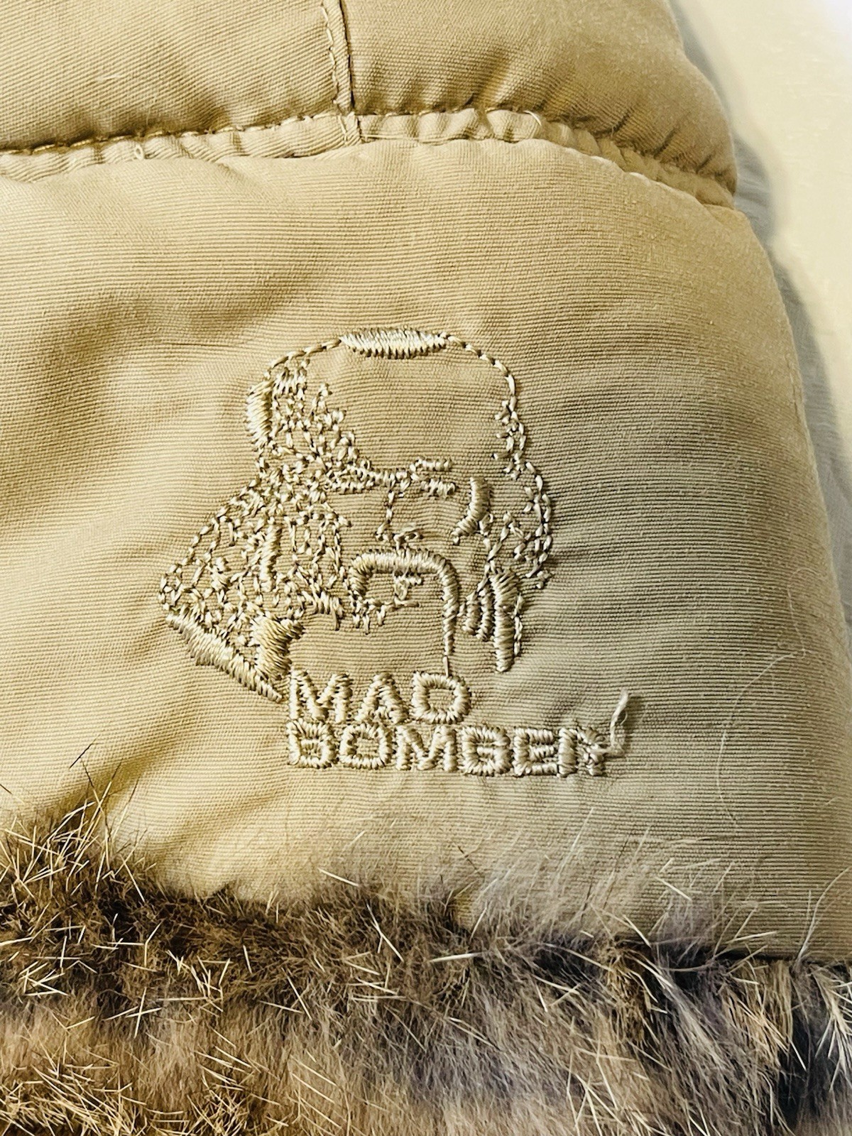 Mad Bomber Trapper Hat S Tan Rabbit Fur Ear Flaps Quilted Lining Winter New Con