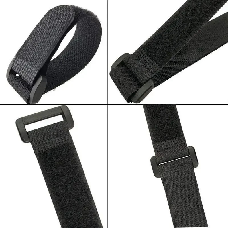 24" BLACK, HOOK & LOOP CABLE TIES NYLON STRAPS - 5 PACKS