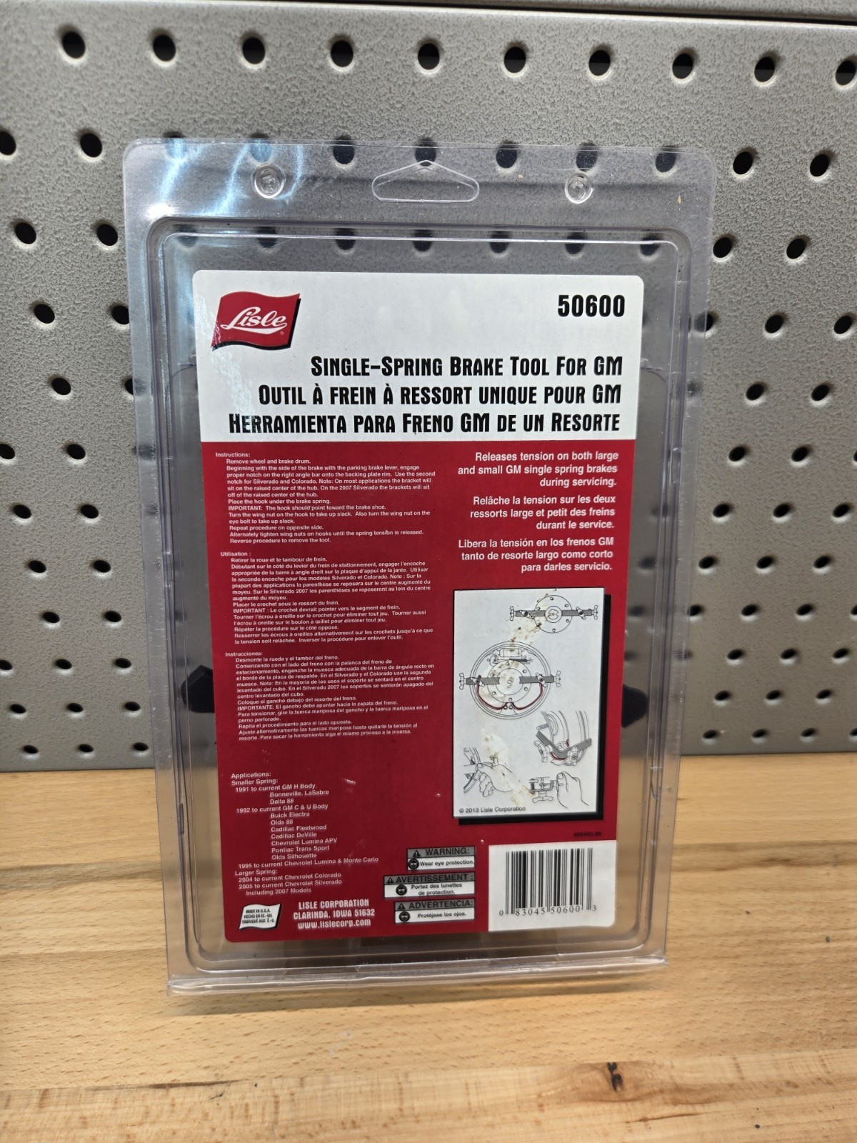 Lisle 50600 Single Spring Brake Tool for GM Drum Brakes