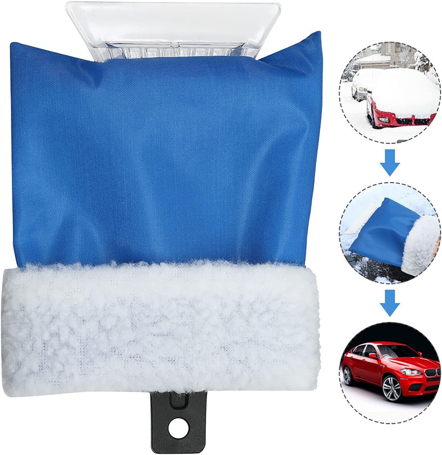 Car Ice Scraper Warm Cozy Hand Mitt Glove Window Windscreen Winter Frost Remover