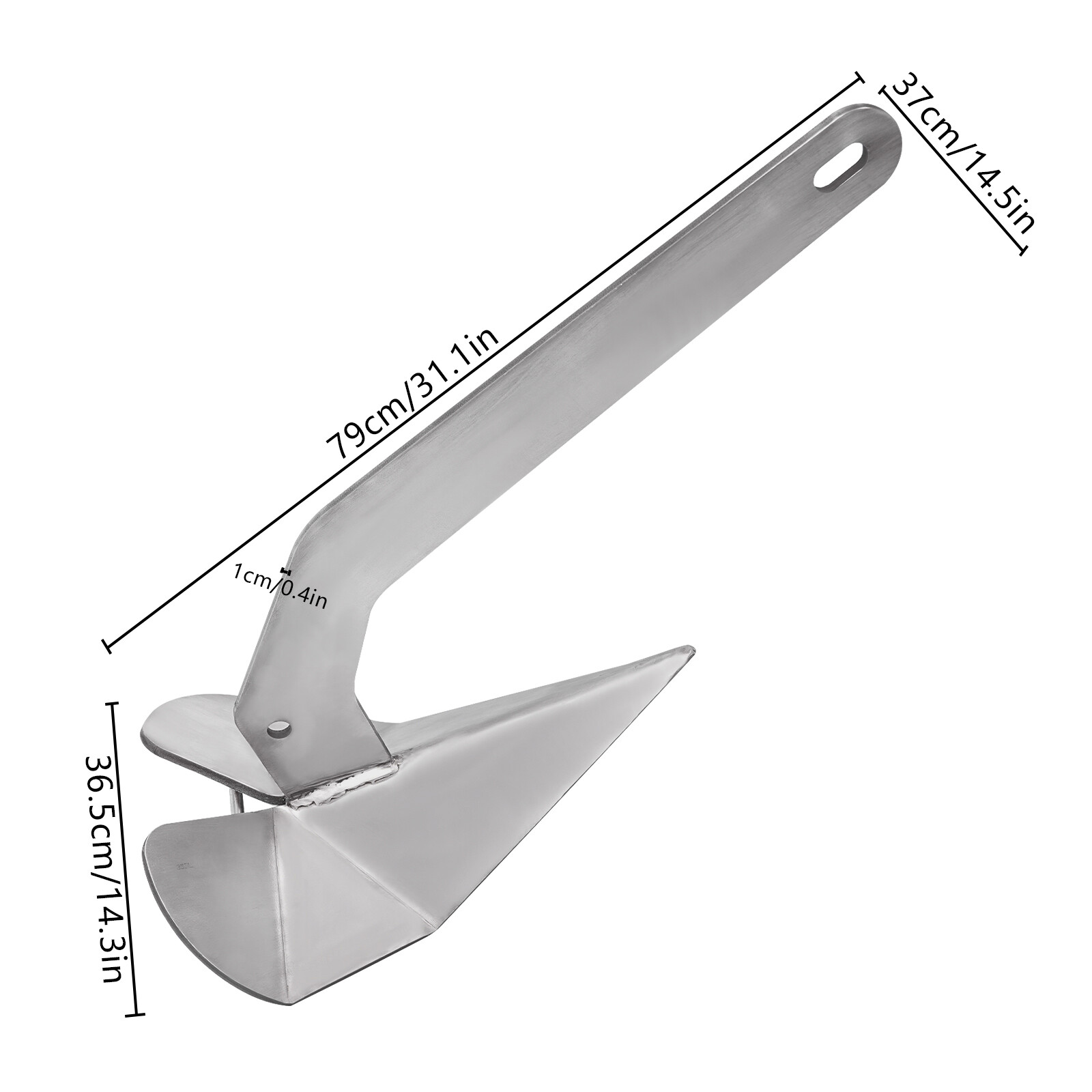 Solid Stainless Steel Delta Style Wing Anchor 35Lb 15.5Kg For Boat