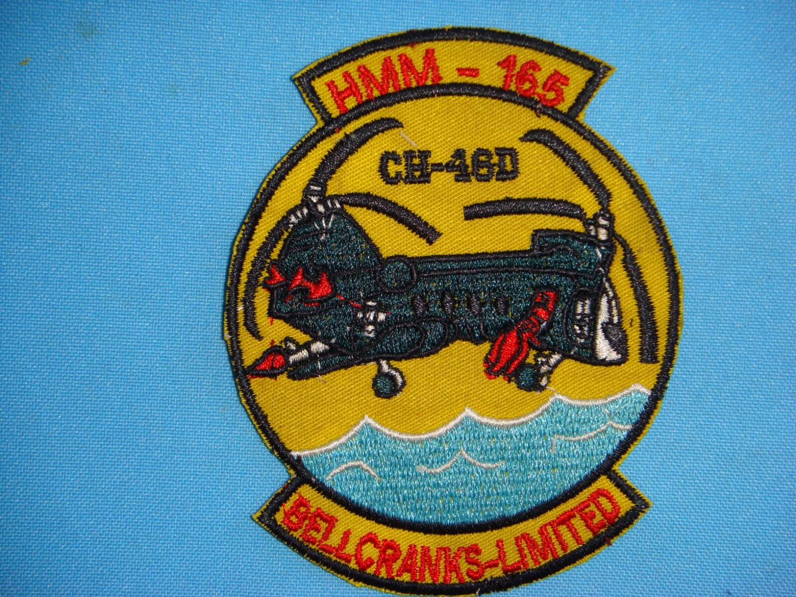 VIETNAM WAR PATCH, USMC MARINE HMM-165 "BELLCRANKS-LIMITED"