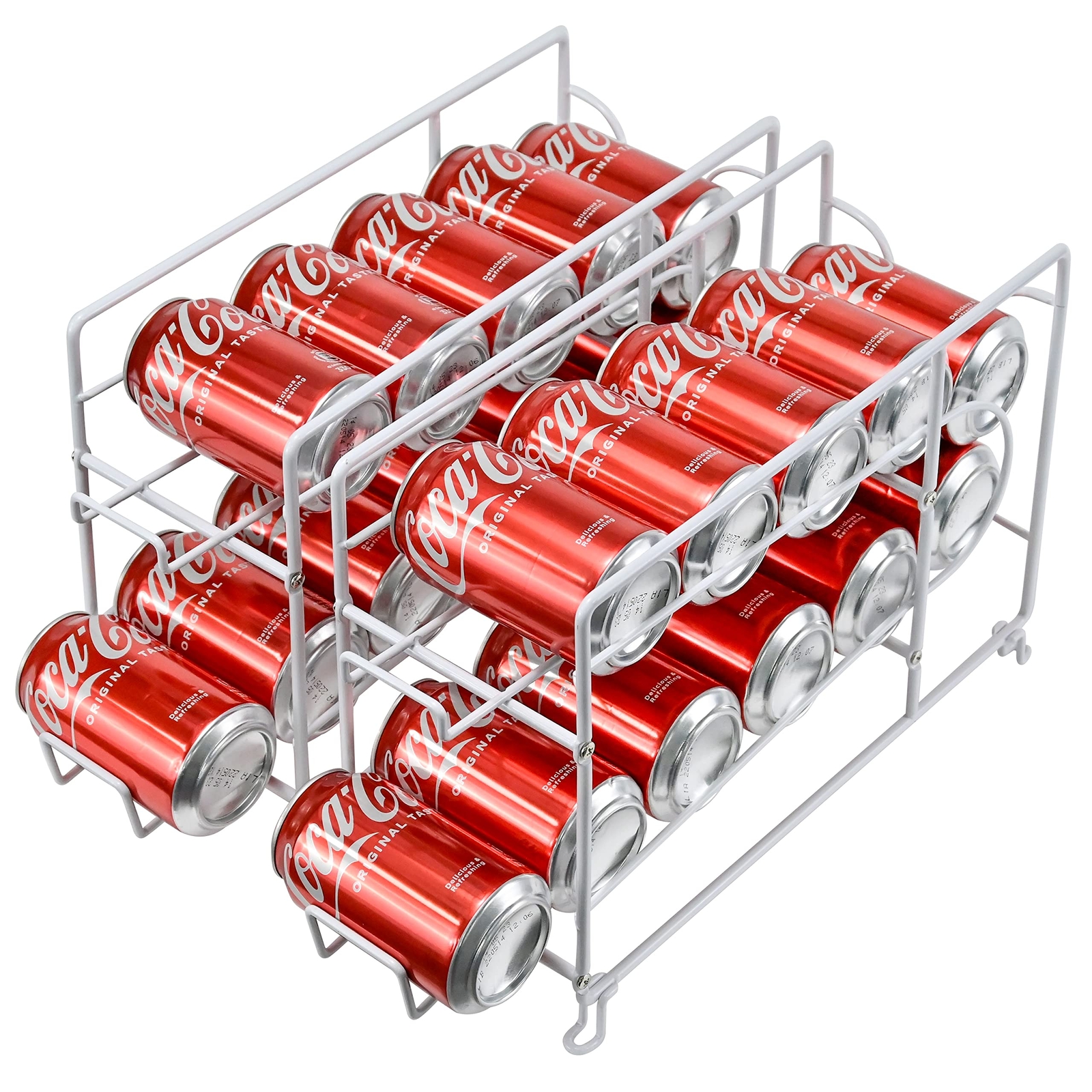 Soda Can Rack Organizer For Pantry Stackable 2 Pack Metal Rustproof Can Dispense