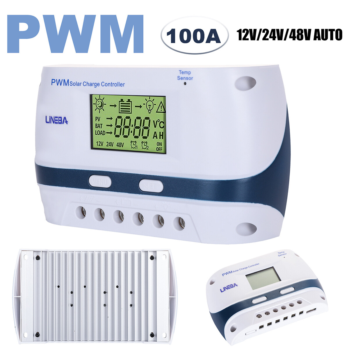 100A 60A PWM Solar Charge Controller LCD Display Battery Intelligent Regulator