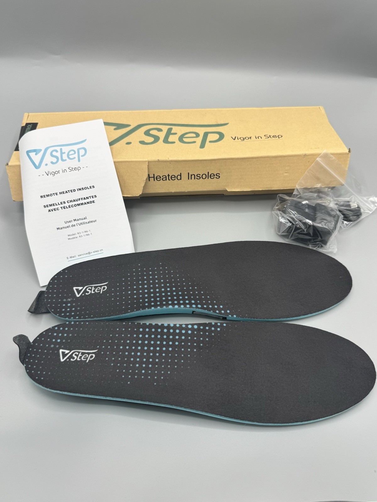 V.Step Heated Chargeable Insoles With Remote Model R6-1 Size Large
