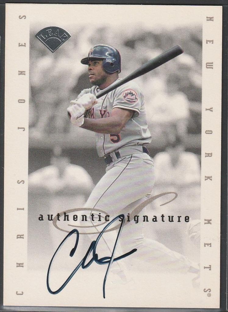 171,1996 Leaf Signature, Original Autograph of Chris Jones, Mets
