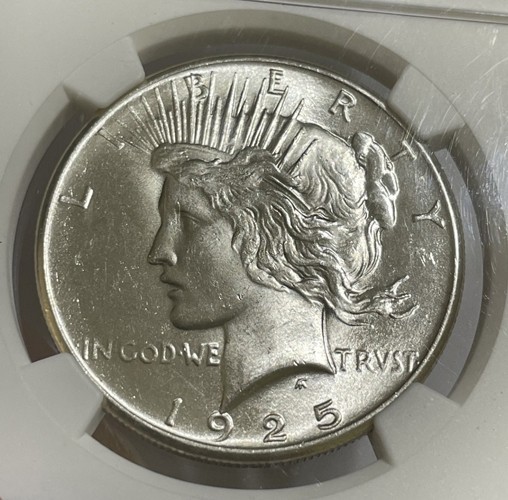 U.S. - 1925 Large Silver Peace Dollar (NGC MS 63) - Nice