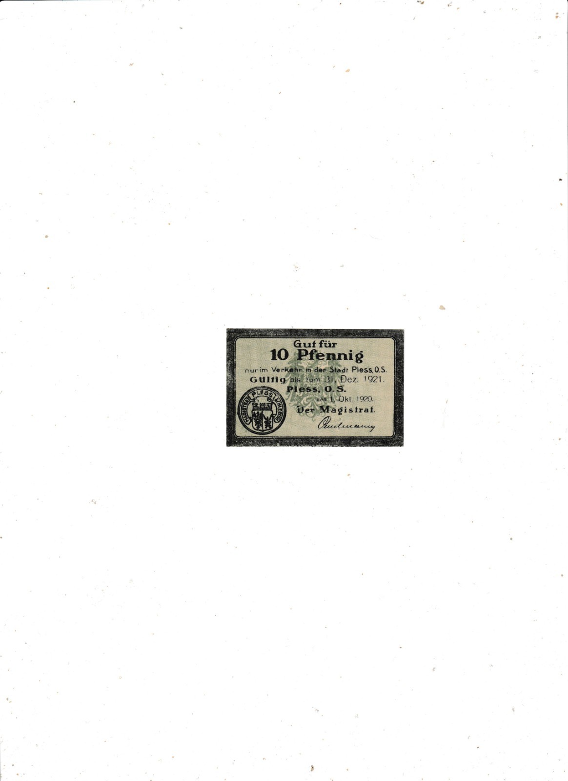 PLESS  10pfg  1921