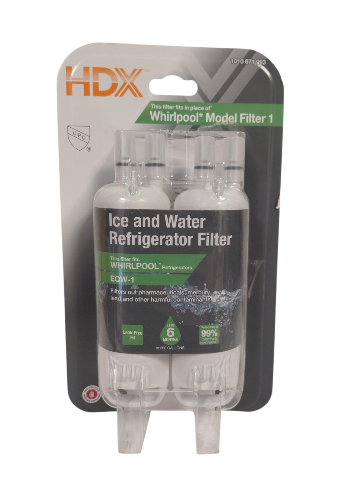 HDX EQW-1 Whirlpool Premium Refrigerator Water Filter Replacement (2-Pack)