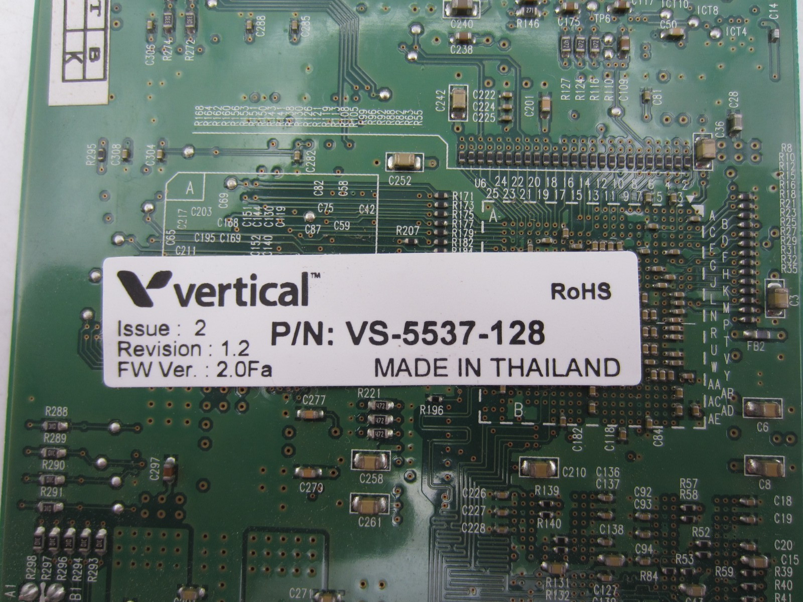 Vertical Summit-Ip 800 MPB VS-5530-08 Main Processor Board w/ VS-5537-128 Card