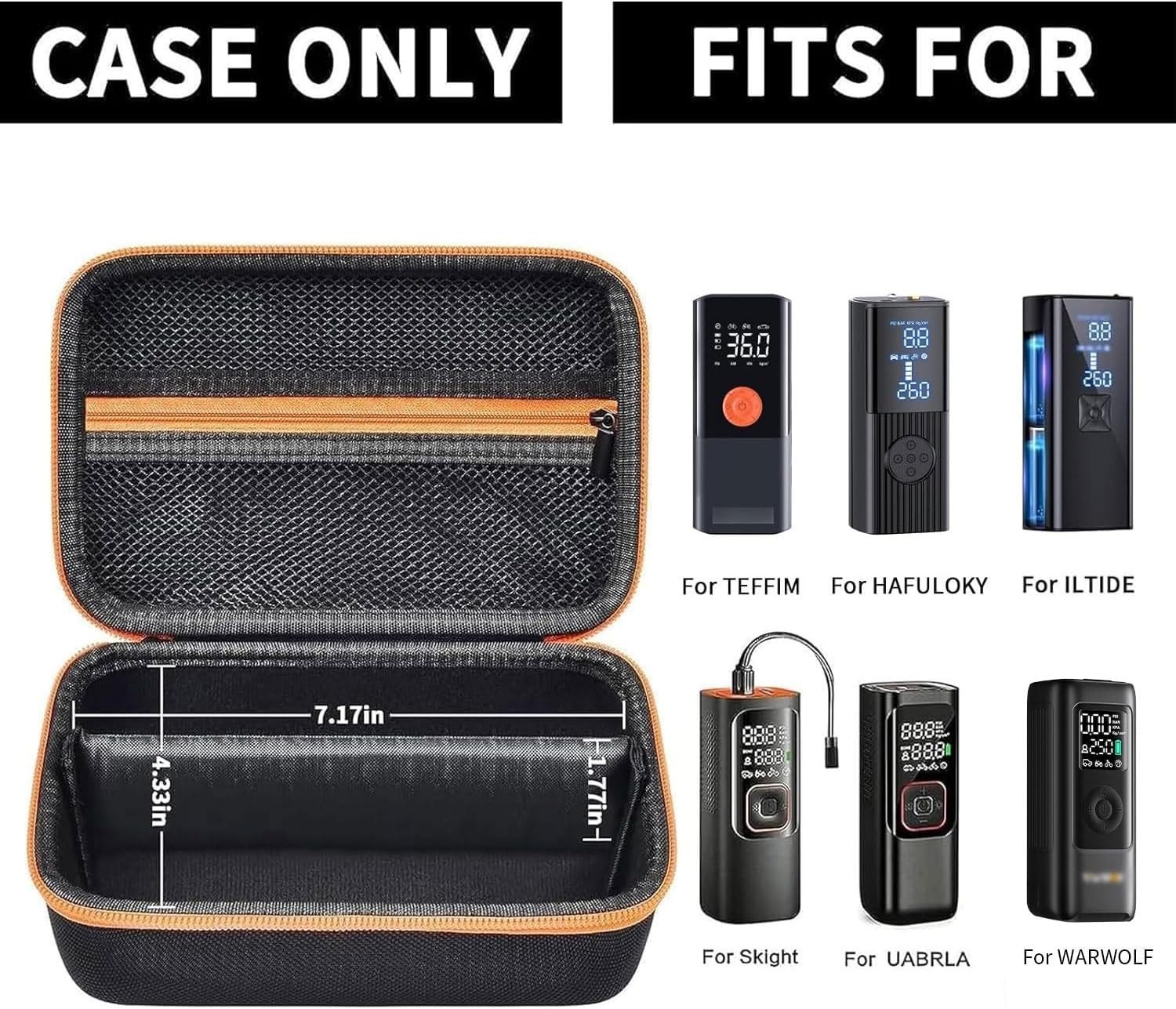 Portable Air Compressor Storage Case with Adjustable Dividers - Black Elegance