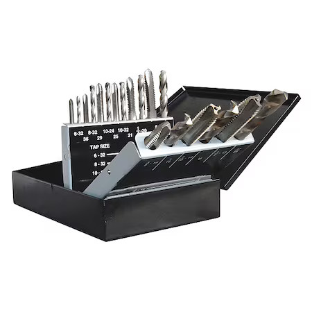 Gun Tap Drill Bit Set, 18-Piece, 5Pxj1