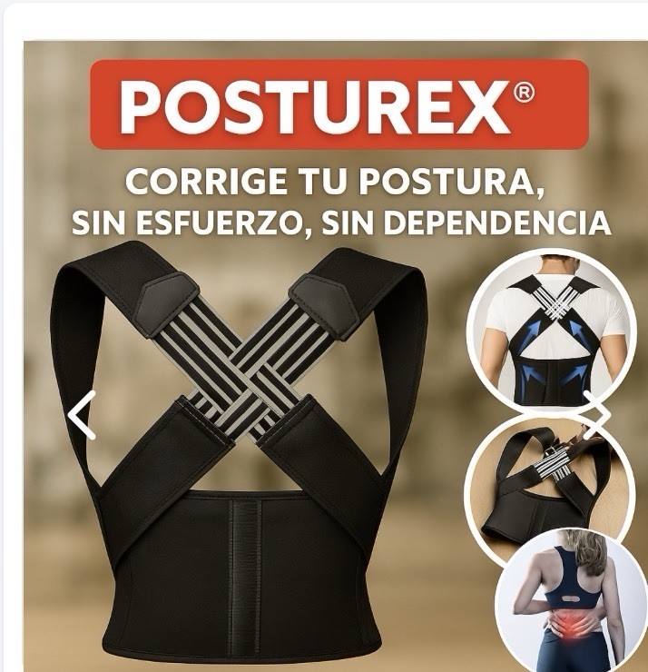 POSTUREX Adjustable Back Brace Posture Corrector Black for Adults Unisex