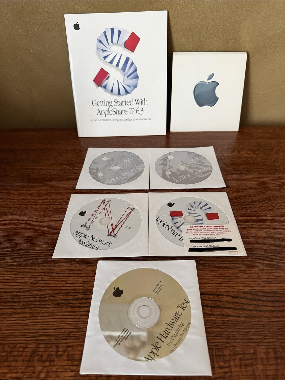 Vintage Apple AppleShare IP 6.3 Macintosh Server G4 Software Lot, Test CD