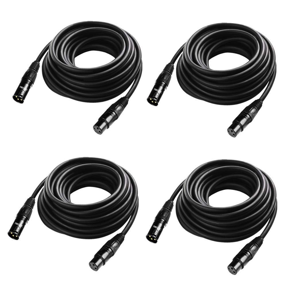 25 Ft Flexible DMX Cable,  Gold-Plated 3 Pin Signal XLR Male to Female DMX Cable