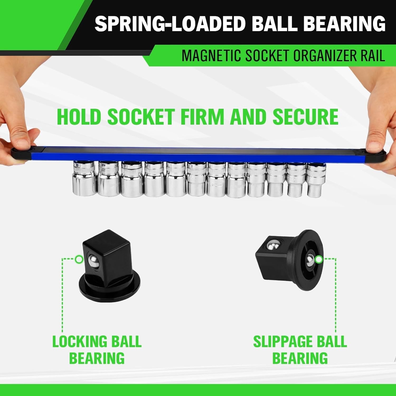 Aluminum 1/2-Inch Socket Organizer Rail - Smart Tool Storage Solution