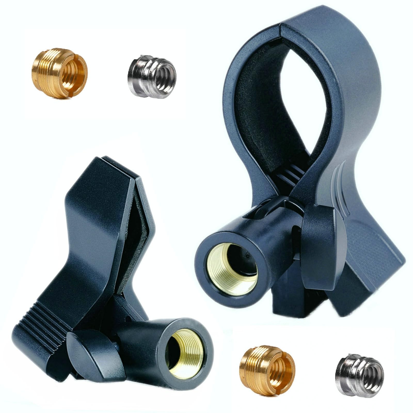 2 Pack KayNicam Universal Microphone Clip Holder for Dynamic & Condenser Mics...