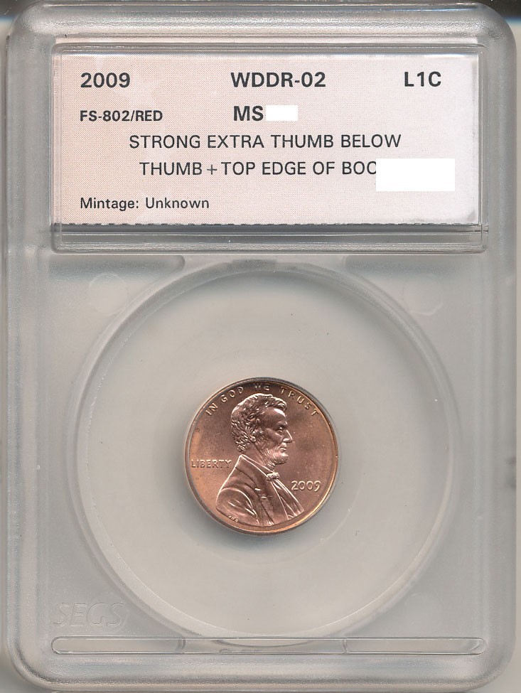 2009 1c FY FS-802 / WDDR-002 Nice BU full Red