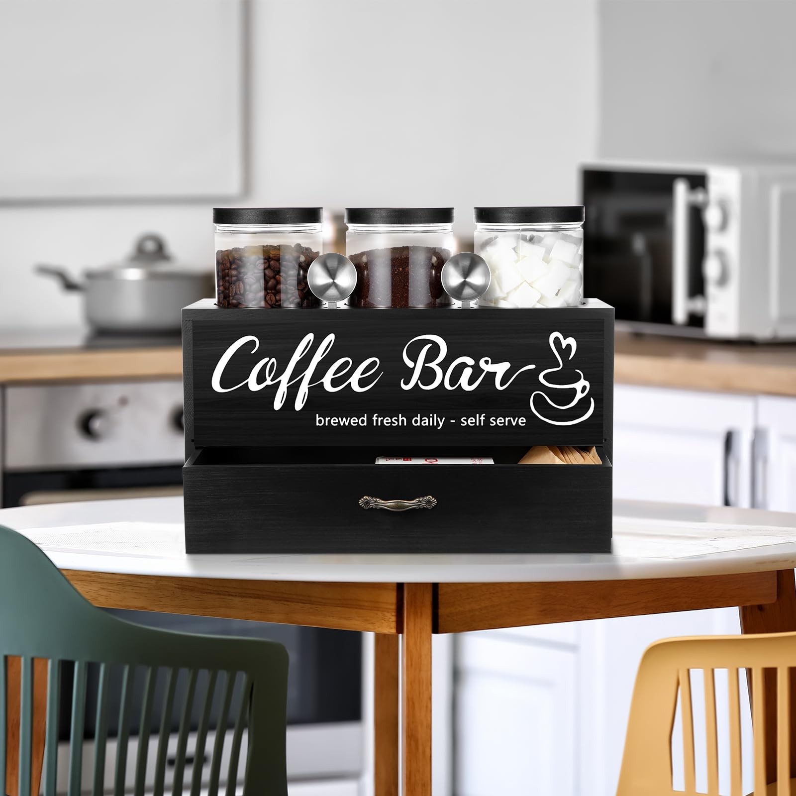 Keep Your Coffee Fresh and Organized - 3 Pc Canister Set with Spoon