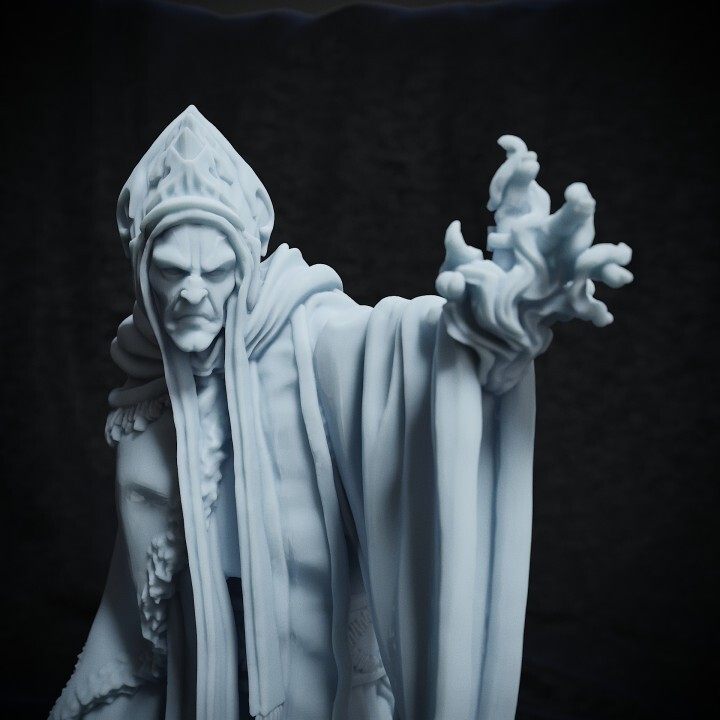 D&D Father Mohren Evil Wizard Mini 32mm Scale (unpainted) TTRPG